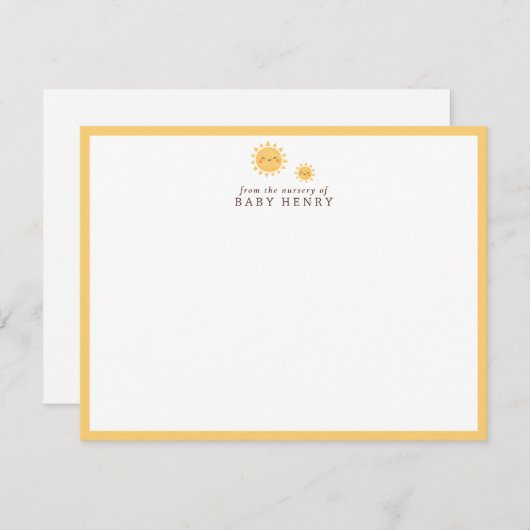 Two Suns Nursery Note Card Notitiekaartje (Voorkant / Achterkant)