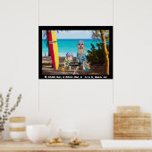 Two Surfer Dogs on the Beach Poster (Keuken)