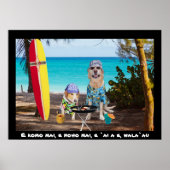 Two Surfer Dogs on the Beach Poster (Voorkant)