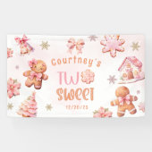 Two Sweet Christmas Cookie 2nd Birthday Spandoek (Horizontaal)