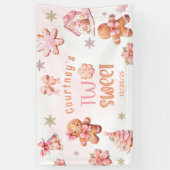 Two Sweet Christmas Cookie 2nd Birthday Spandoek (Verticaal)