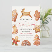 Two Sweet Christmas Holiday Cookie 2nd Birthday Feestdagenkaart (Staand voorkant)