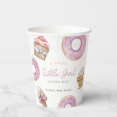 Two Sweet Cupcake & Donuts Girl 2nd Birthday Papieren Bekers (Achterkant)