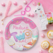 Two Sweet Donut Birthday Plate Papieren Bordje (Feest)