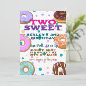TWO Sweet, donuts and dots 2nd Birthday Kaart (Staand voorkant)