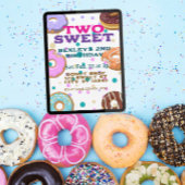 TWO Sweet, donuts and dots 2nd Birthday Kaart