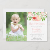 TWO Sweet Georgia Peach Birthday Foto Kaart (Voorkant)