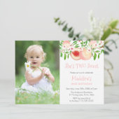 TWO Sweet Georgia Peach Birthday Foto Kaart (Staand voorkant)