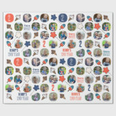 Two Sweet Ice Cream Baby's 2e jaar Verjaardag Foto Cadeaupapier (Vlak)