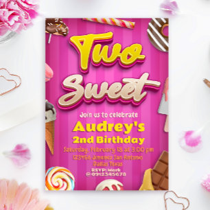 Two Sweet - Meisje 2e verjaardag Kaart