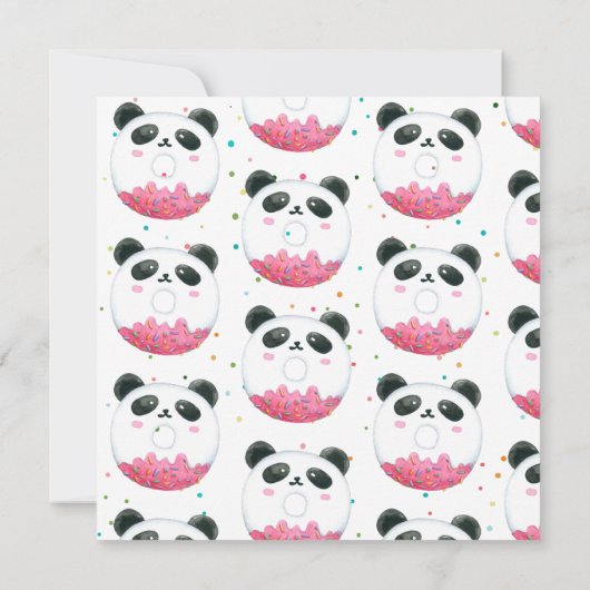 Two Sweet | Panda Donut 2e verjaardag uitnodiging (Achterkant)