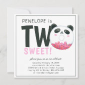 Two Sweet | Panda Donut 2e verjaardag uitnodiging (Voorkant)