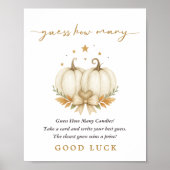 Two Sweet Pumpkins Twin Baby Shower Guess How Many Poster (Voorkant)