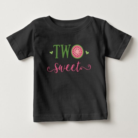 Two Sweet Watermelon 2nd Birthday Outfit T-Shirt (Voorkant)