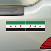 TWO Syrische vlag Bumpersticker (Op auto)