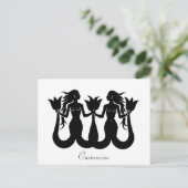 Two-Tail Mermaid Silhouette Thunder_Cove Briefkaart (Staand voorkant)