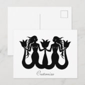 Two-Tail Mermaid Silhouette Thunder_Cove Briefkaart (Voorkant / Achterkant)