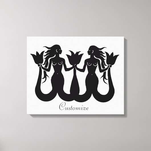 Two-Tail Mermaid Silhouette Thunder_Cove Canvas Afdruk (Voorkant)