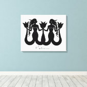 Two-Tail Mermaid Silhouette Thunder_Cove Canvas Afdruk (Insitu (Houten vloer))