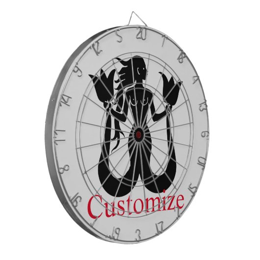 Two-Tail Mermaid Silhouette Thunder_Cove Dartbord (Voorkant Links)