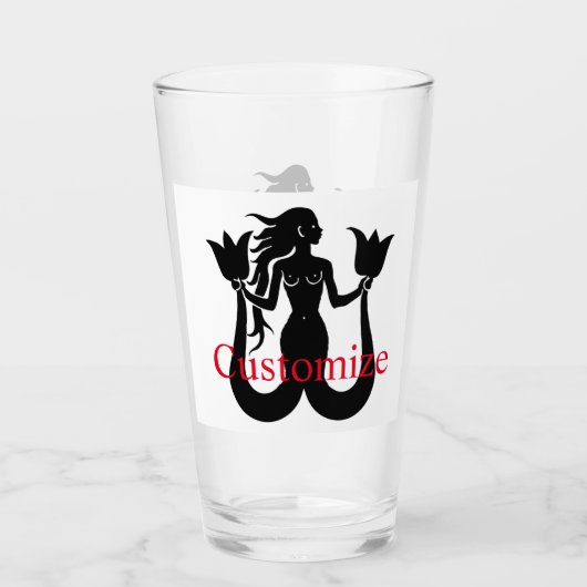 Two-Tail Mermaid Silhouette Thunder_Cove Glas (Voorkant)