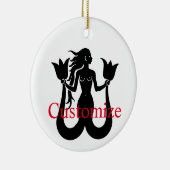 Two Tail Mermaid Silhouette Thunder_Cove Keramisch Ornament (Rechts)