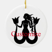 Two Tail Mermaid Silhouette Thunder_Cove Keramisch Ornament (Achterkant)