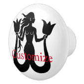 Two-Tail Mermaid Silhouette Thunder_Cove Keramische Knop (Rechts)