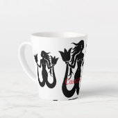 Two-Tail Mermaid Silhouette Thunder_Cove Latte Mok (Linkerhoek)