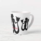 Two-Tail Mermaid Silhouette Thunder_Cove Latte Mok (Rechterhoek)