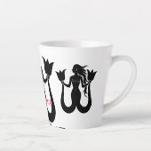 Two-Tail Mermaid Silhouette Thunder_Cove Latte Mok (Rechts)