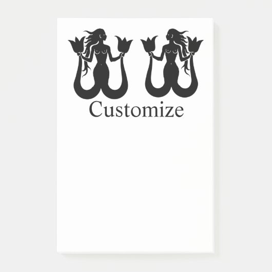 Two-Tail Mermaid Silhouette Thunder_Cove Post-it® Notes (Voorkant)