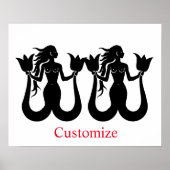 Two-Tail Mermaid Silhouette Thunder_Cove Poster (Voorkant)