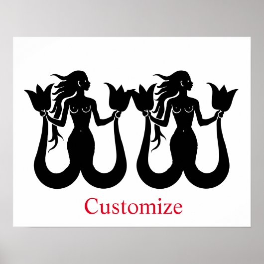 Two-Tail Mermaid Silhouette Thunder_Cove Poster (Voorkant)