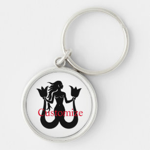 Two-Tail Mermaid Silhouette Thunder_Cove Sleutelhanger