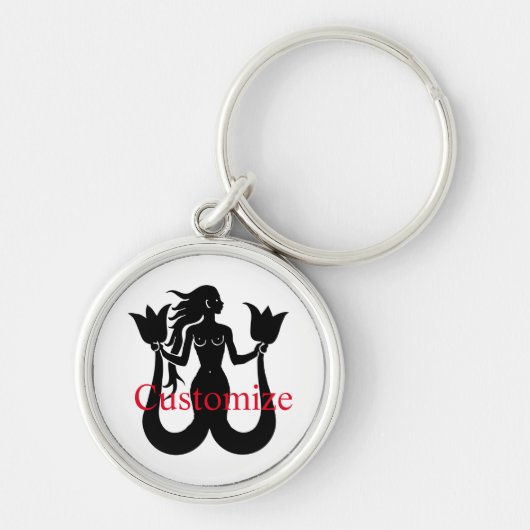 Two-Tail Mermaid Silhouette Thunder_Cove Sleutelhanger (Voorkant)