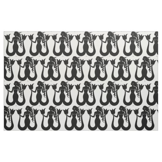 Two-Tail Mermaid Silhouette Thunder_Cove Stof (Fat Quarter)