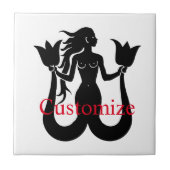 Two-Tail Mermaid Silhouette Thunder_Cove Tegeltje (Voorkant)