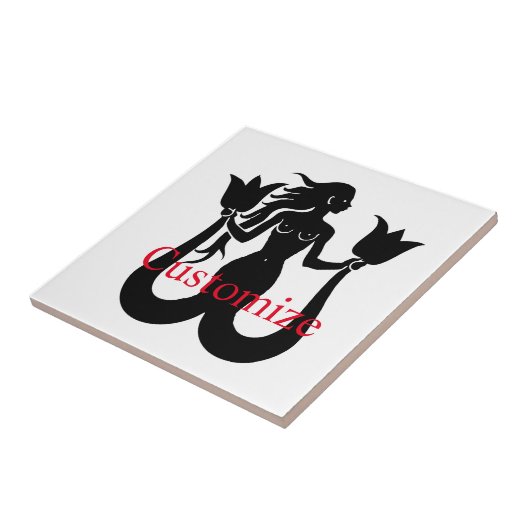 Two-Tail Mermaid Silhouette Thunder_Cove Tegeltje (Zijkant)