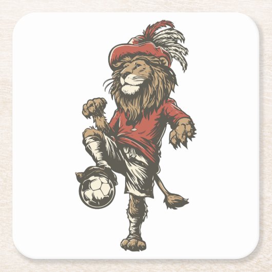 Two‑Tailed Lion Striker Kartonnen Onderzetters (Voorkant)