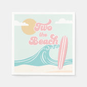 Two the Beach Pink Surf Beach Verjaardag Servet (Voorkant)