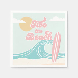 Two the Beach Pink Surf Beach Verjaardag Servet