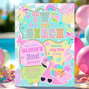 Two The Beach Preppy Girly 2e verjaardag Pool Part Kaart