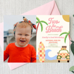Two The Beach Surf Afbeelding 2e verjaardagsfeestj Kaart