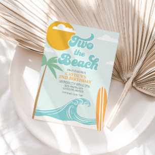 Two the Beach Surf Beach 2nd Birthday Invitation Kaart