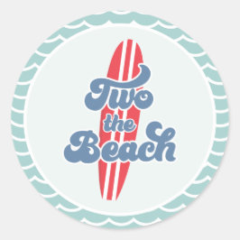 Two the Beach Surf Beach 2nd Birthday Ronde Sticker