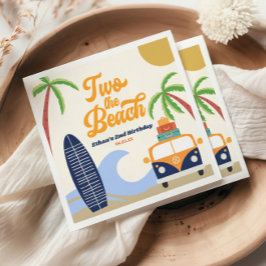 Two The Beach Surf Blue 2e verjaardagsfeestje Servet