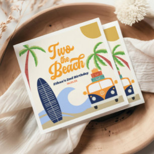 Two The Beach Surf Blue 2e verjaardagsfeestje Servet