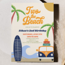 Two The Beach Surf Blue Retro 2e verjaardagsfeestj