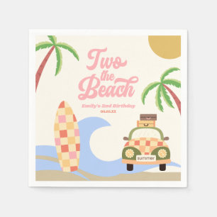 Two The Beach Surf Roze 2e verjaardagsfeestje Servet